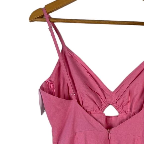 Bershka Barbiecore Cutout Mini Dress‎ Small NEW Cotton Sleeveless Y2K Babydoll - Picture 10 of 12